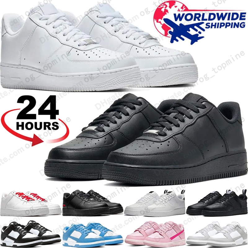 Free shipping with box one men women designer running Shoes 1 Triple white black Green sneakers outdoor mens trainer