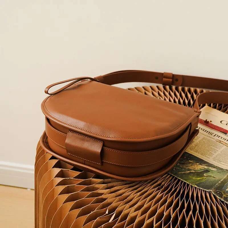 Johnature Genuine Leather Women's Bag 2025 New Solid Color Simple Soft Cowhide Handmade Shoulder Crossbody Bags