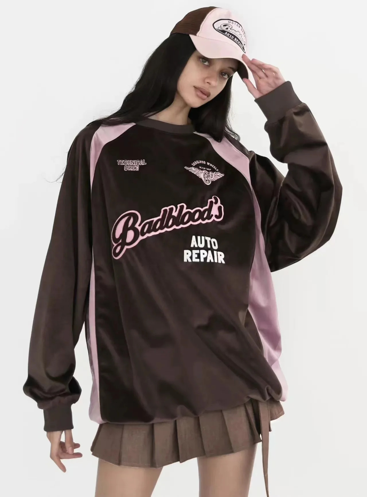 Badblood Velvet Hoodie Embroidered American Retro Color Loose Heat Dissipation Girl Male Female 250403