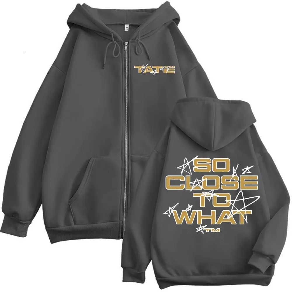 Tate McRae So Close To What Merch Zipper Hoodie High Quality Fashion Zip Up Sweatshirt Mens Women Casual Loose Fleece Pullovers W251106