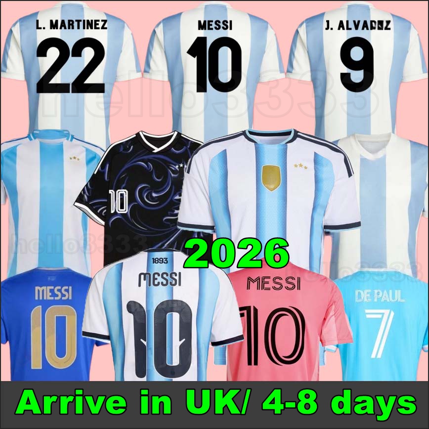 2026 ArgentinaS 3 Star soccer Jerseys 25 26 InterS MiamiS Fans Player player version MARADONA DI MARIA J. ALVAREZ Home Away Men Kids football shirt MESSIS SUAREZ Jersey
