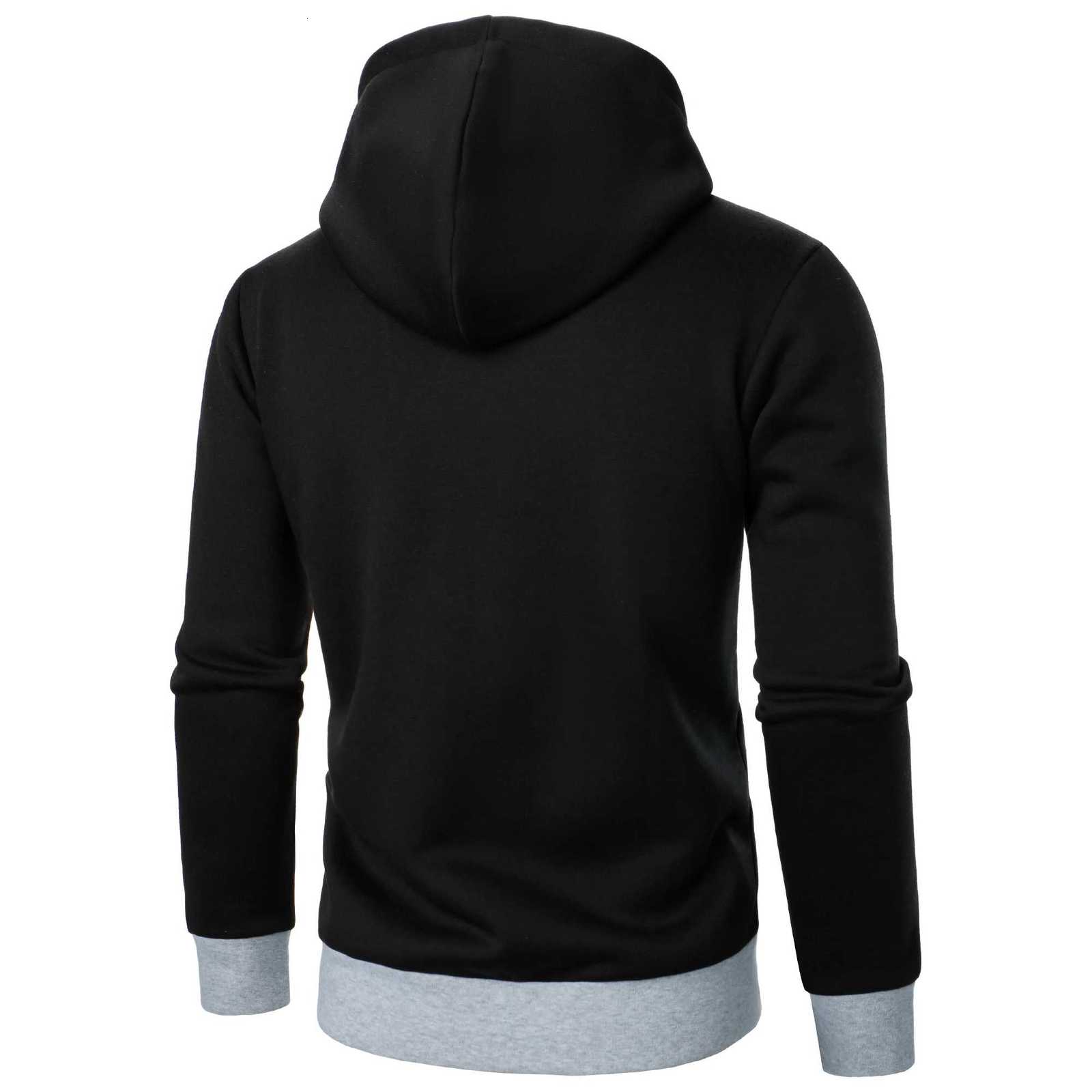 Autumn and winter mens casual sports color matching zipper hoodie W251106