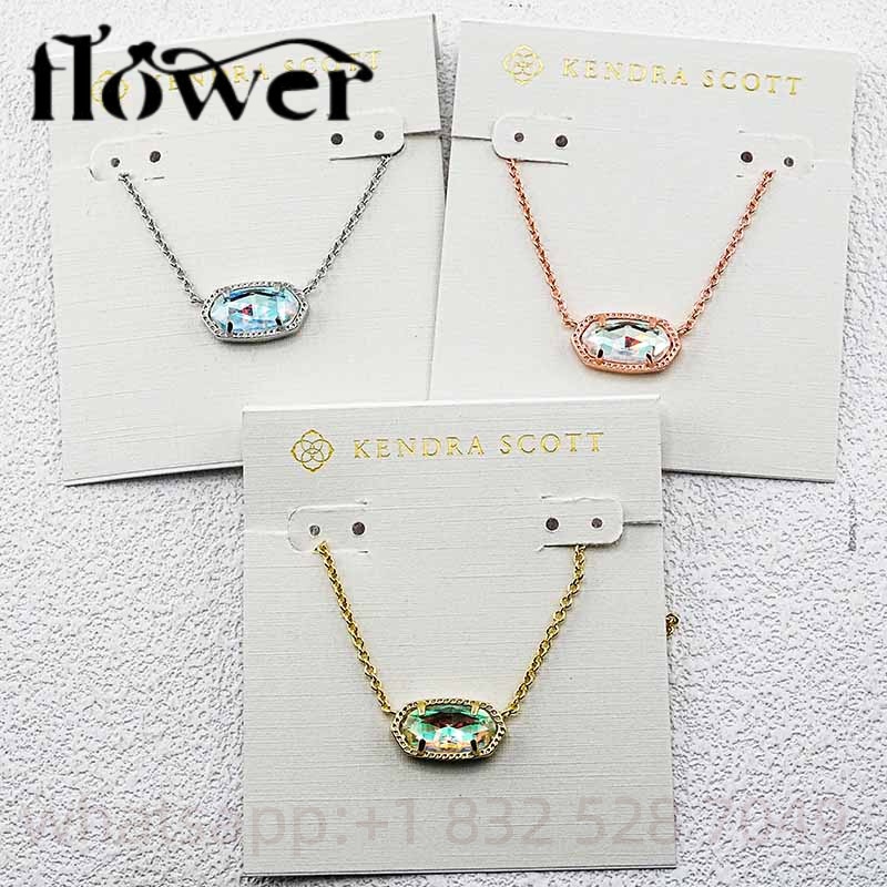 1pc Dust Bag Packaging KS Brand Jewelry Gold Oval Shape Pendant Necklaces Kendraly Necklace Jewelry Scotts Chain Elegance Female Collar As Christmas Gift