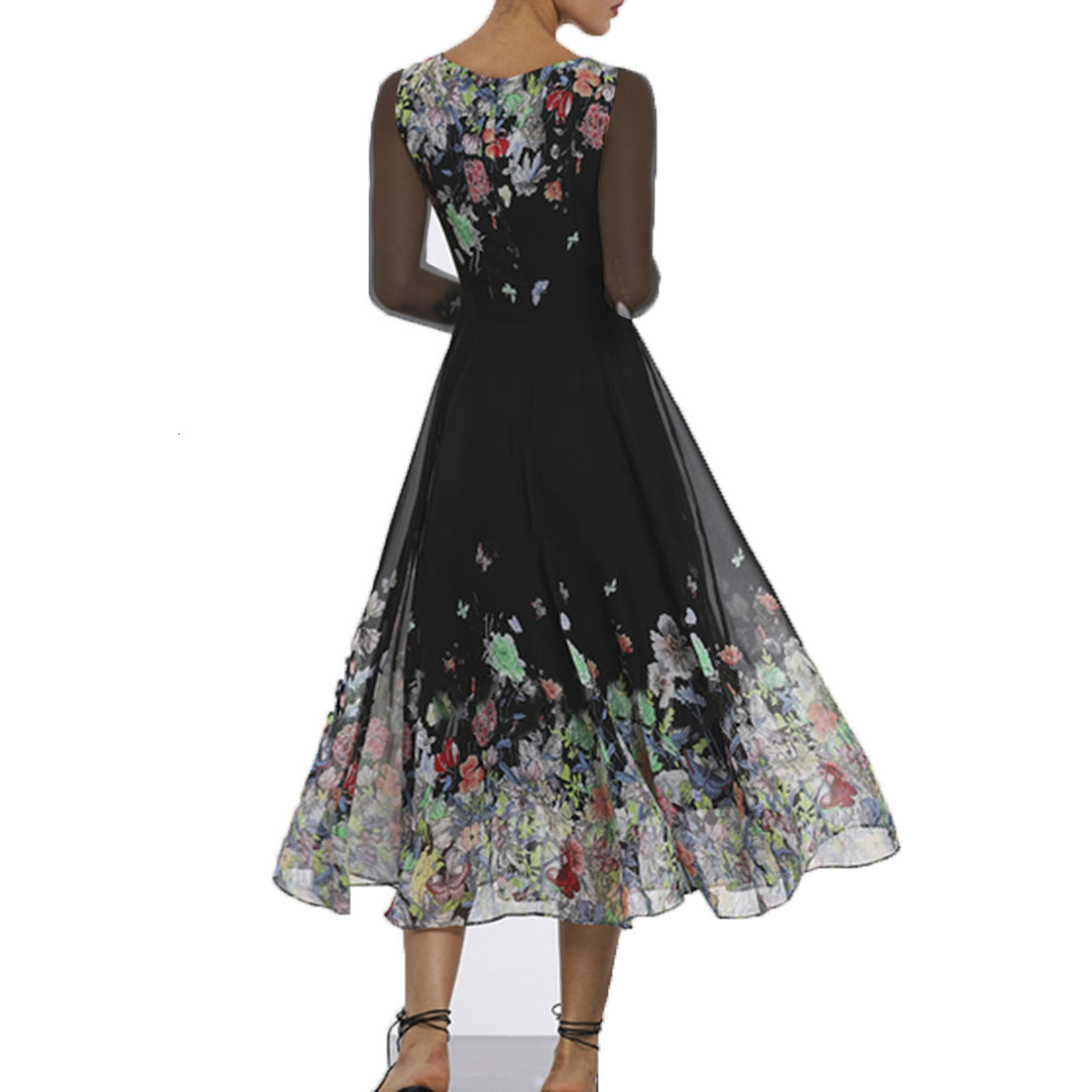 2025 New Womens Printed Dress with Sexy Hollow Out and Slim Fit Long Sleeved and Large Swing Long Skirt