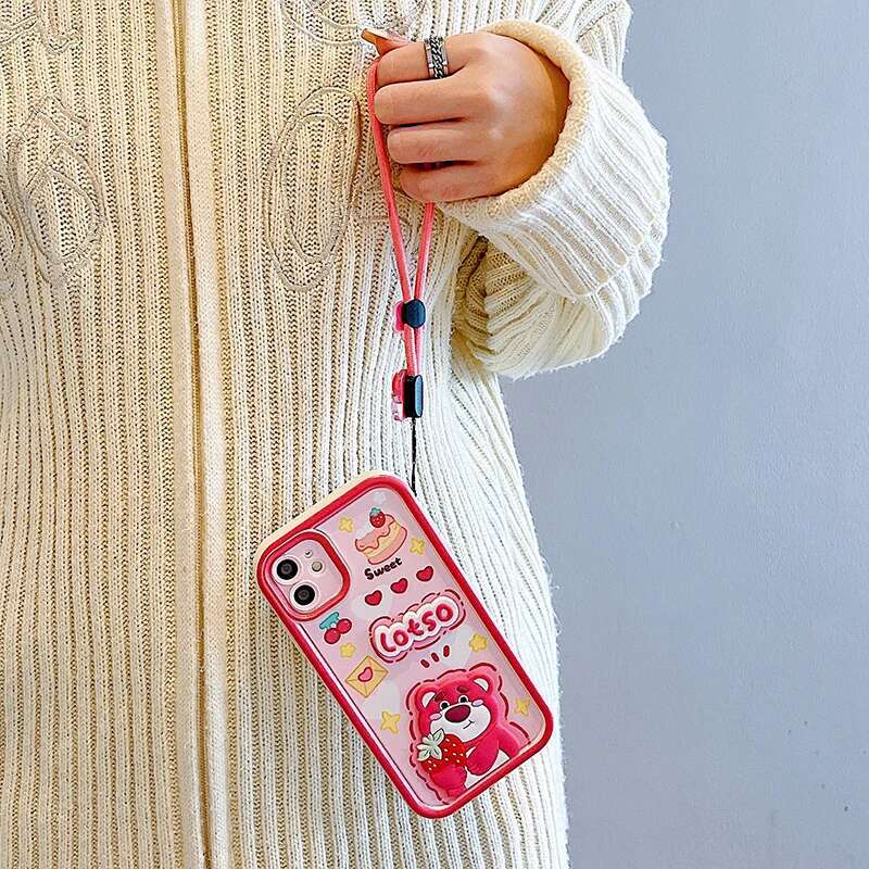Lotso Phone Case For Samsung Galaxy A10S A31 A32 A33 A34 A35 A30 A50 A51 A52s A53 A54 A55 M12 M13 5G Kuromi Wrist Strap Cover