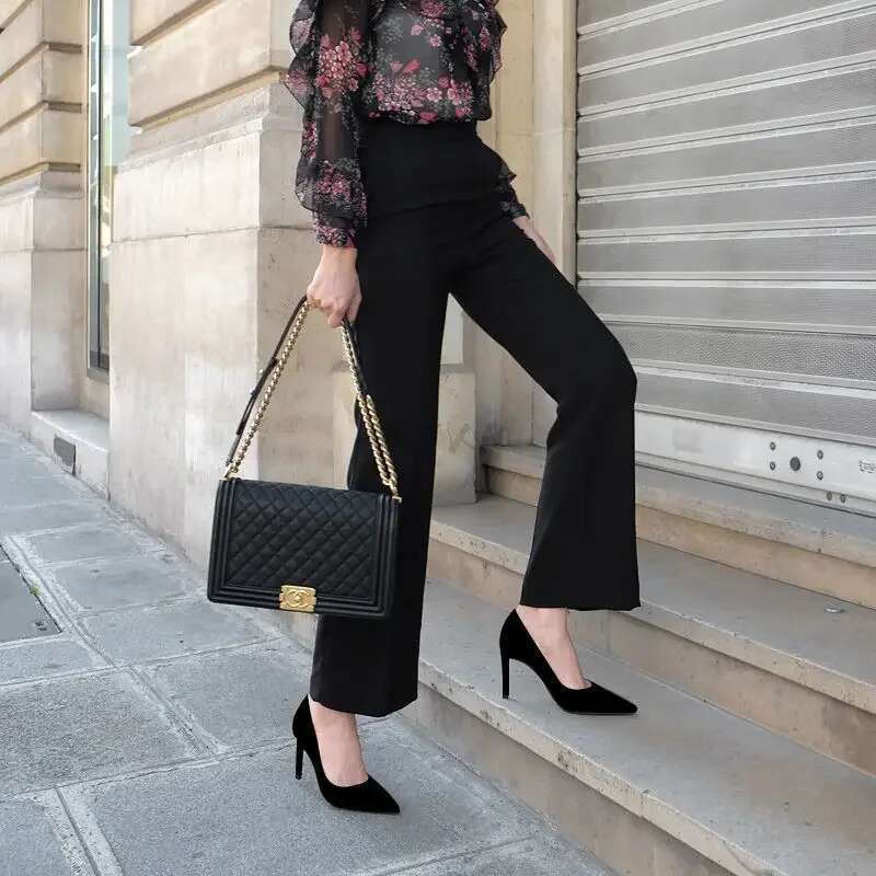 Pumps Sexy Suede Ponited Toes High Heels Fashion Office Stiletto Party Red Wedding Female Comfort Women Shoes