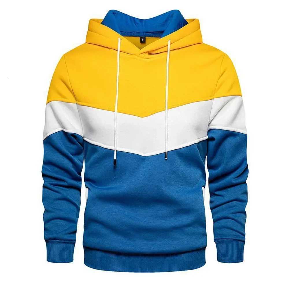 New Spring and Autumn New Mens and Womens Couple Fashion Trend Casual Loose Size Hoodie Block Color Hooded Collar Sweater W251106