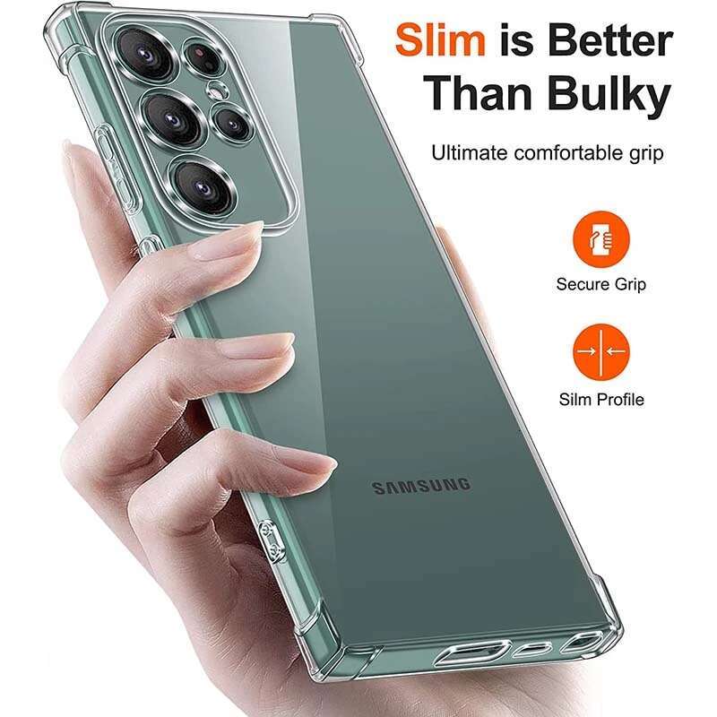 Clear for Samsung Galaxy S22 S21 S20 Ultra S23 FE S24 Plus A54 A14 A50 A50S A30S A20 A30 A70 Case Soft Tpu Cover