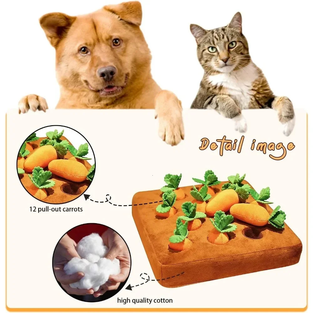 Carrot snuff pad suitable for dogs cats puzzle toys equipped with 12 carrots used for small medium and large interactive pets stress relief and dog ch