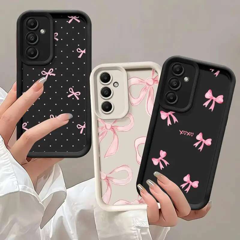 Phone case for Samsung Galaxy A55 A52 A33 cases A24 A15 A12 A23 A22 5G A54 A52s A53 A14 funda Cover Cool Red Cartoon Bow