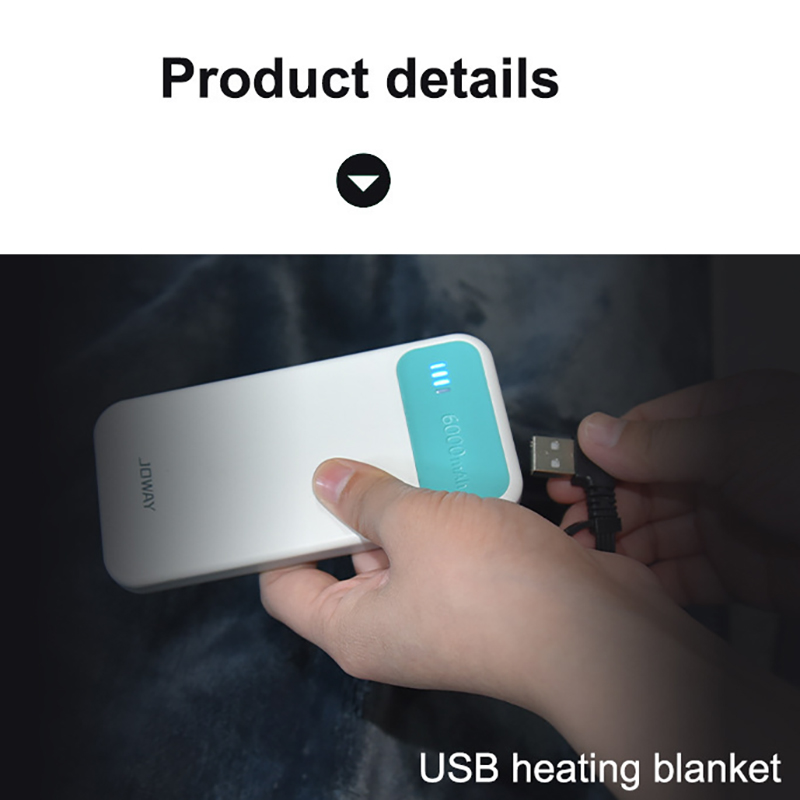 USB Camping Electric Heated Blanket Outdoor Travel Rechargeable Heated Heat Shawl Mat Indoor Throw Warmer Blanket Cushion office nap plush warm heatin