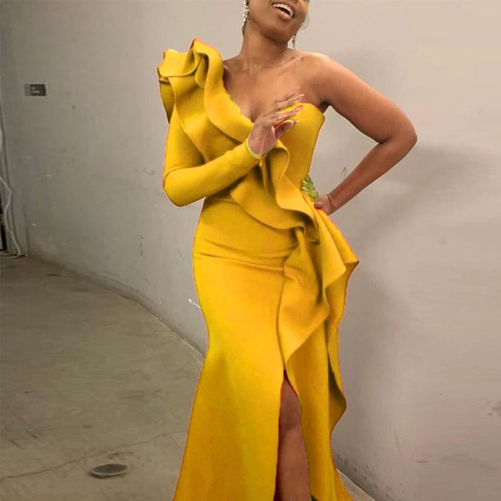 2025 New Sexy One Shoulder Slim Irregular Dress