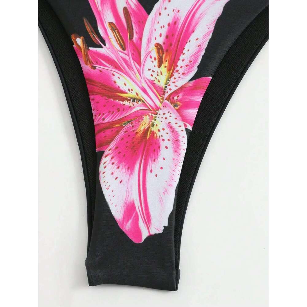 2025 New wer Print Bikini Set Women's High Waist Long Skirt 3 Piece Swimsuit Sexy Mini Triangle Backless Thong Bathing Suit