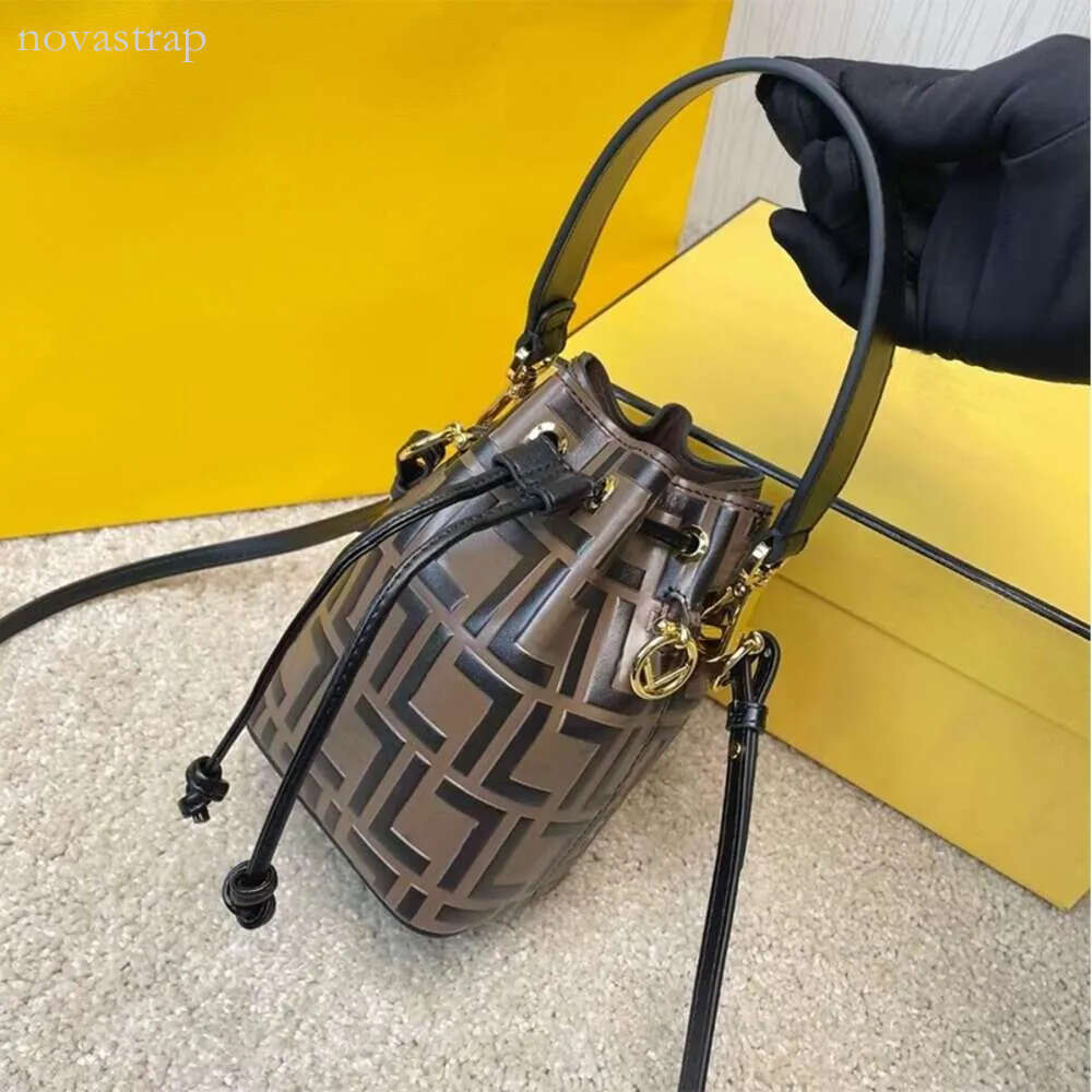 FF Bag baguette bag Designer Bucket Bag Luxury Handbag Cowhide Relief Mon Tresors Small Drawstring Bucket Ff Bucket Bag Single Shoulder Bags baguette bag 1ce