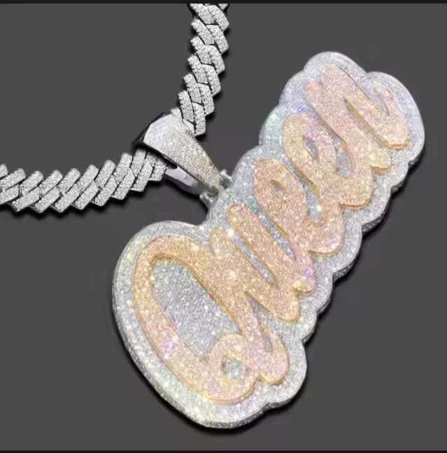 Custom Moissanite Letter Pendant Hip-hop Style Ice out Pass Diamond Tester 925 Silver 10K/14K/18K Gold for Necklace