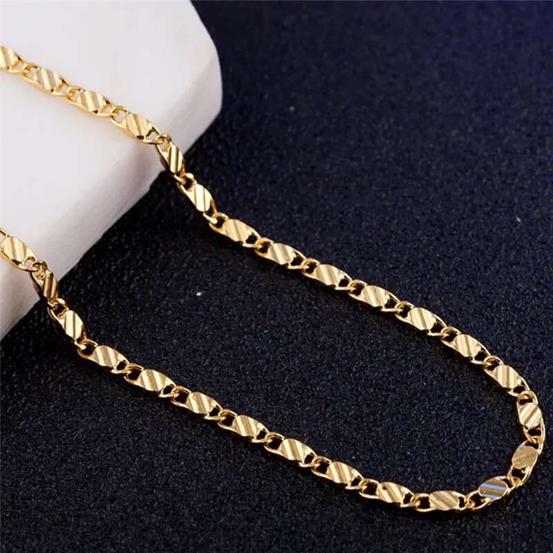 Exquisite Fashion Sier Gold Filled Necklace For Women Men Size 16-30 Inch Jewelry Chain Wholesale