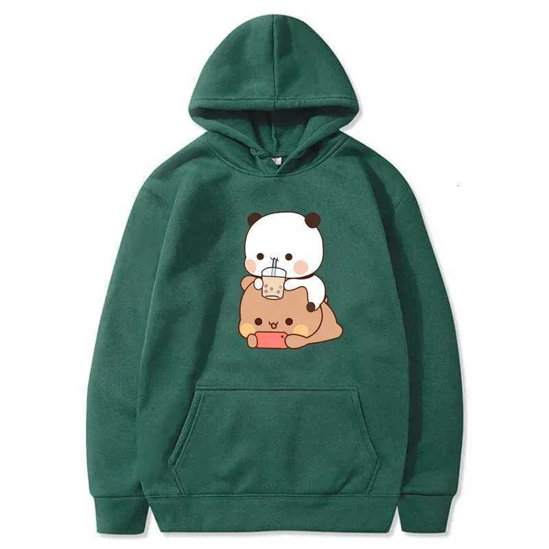 Bubu And Dudu Drink Bubble Tea Print Women Hoodie Kawaii Female Sweatshirt Harajuku Loose Long Sleeve Clothes W251106