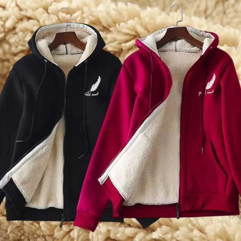 Winter Mens Plush Lined Sweatshirt - Heavyweight Zip Up Hoodie with Fleece Lining Loose Fit for Cold Weather Comfort S-4XL 5XL W251106