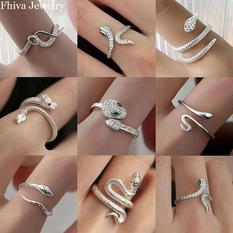 S Sterg Sier Adjustable Snake Rings Multiple Options For Women Gift Female Trends Fine Jewelry Wholesale