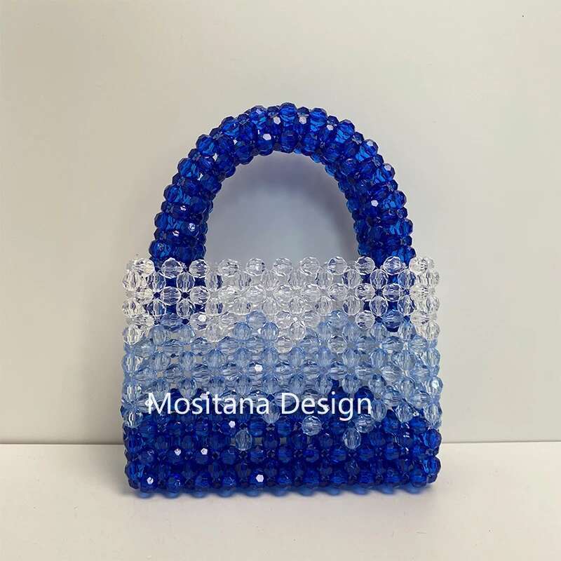 Fashion Colorful Gradient Handmade Acrylic Wrapped Woven Flap Women's Shoulder Bags Summer Senior Handbag Designer