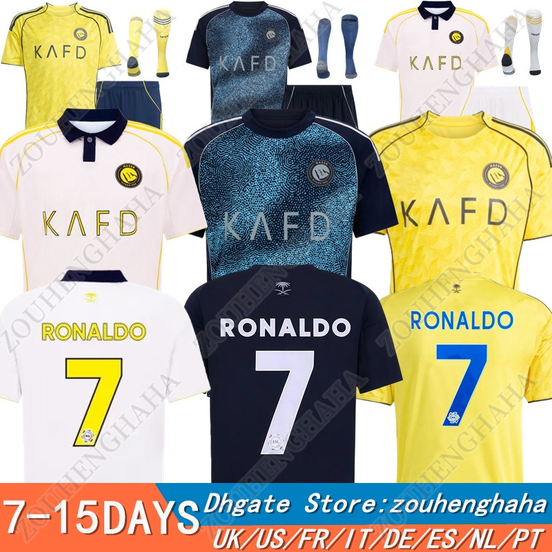 S-4XL 25 26 Al-Nassr FC soccer Jerseys 2025 2026 Ronaldo Home Away Third AlNassr Football shiirt Kit Fans Player MARTINEZ GHAREEB MANE Men Kids Kit uniform boys