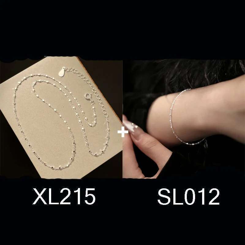 S Sterg Sier Water Wave Chain Bracelet Set Starlight Shines Brightly Ladies Gift Pair Fine Jewelry Accessories Wholesale