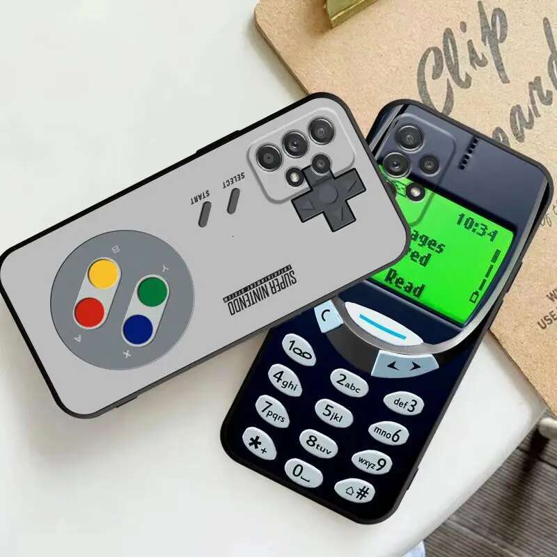 For Samsung Galaxy A52 A53 A12 A54 A32 A51 A71 A23 A33 A21s A13 5G A22 A50 Soft Phone Case Retro Camera Games