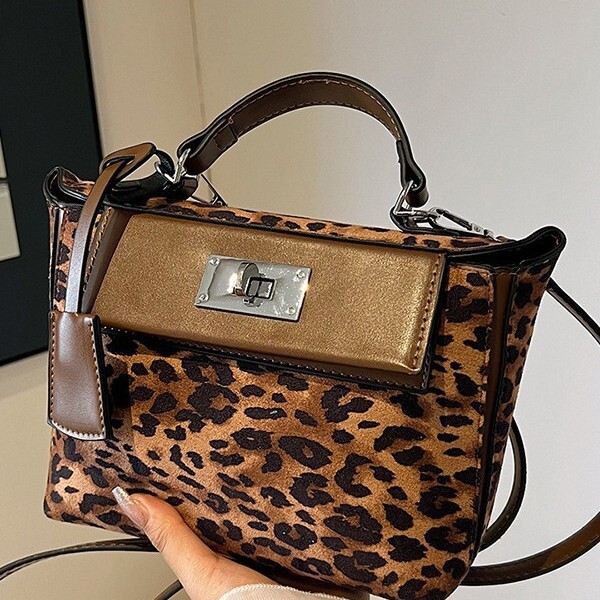 Leopard Print Handbag Large Capacity Niche Versatile Single Shoulder Tote For Women Diagonal Cross Bag