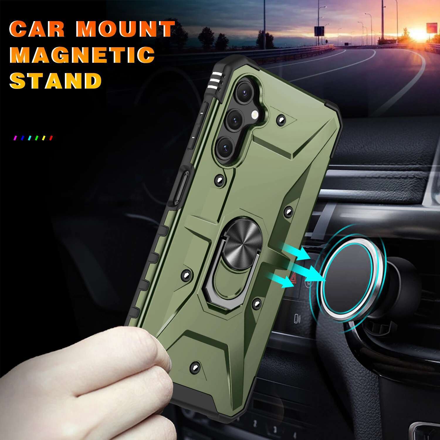 Shockproof Hard Armor Case for Samsung Galaxy A14 5G A54 A34 A73 A53 A33 A23 A13 A52 A52S S23 Ultra S22 Plus S21 FE Cover
