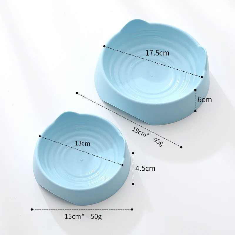 Pet dogs cats food bowls cat water bowls durable plastic vertical ear threaded pet bowls 250403