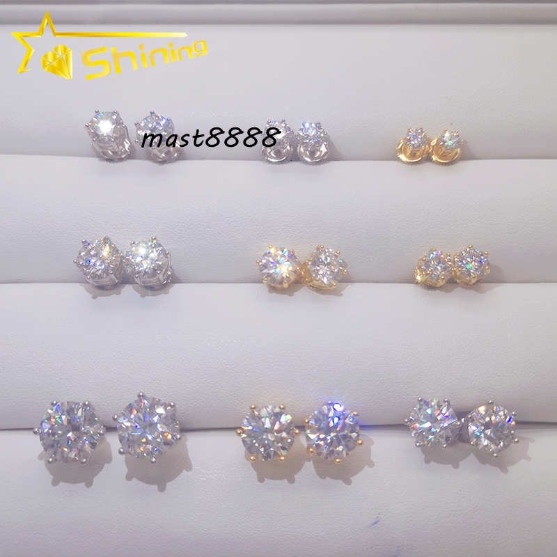Hot Sale Pass Diamond Tester Round Vvs Moissanite Jewelry Moissanite Stud Earring