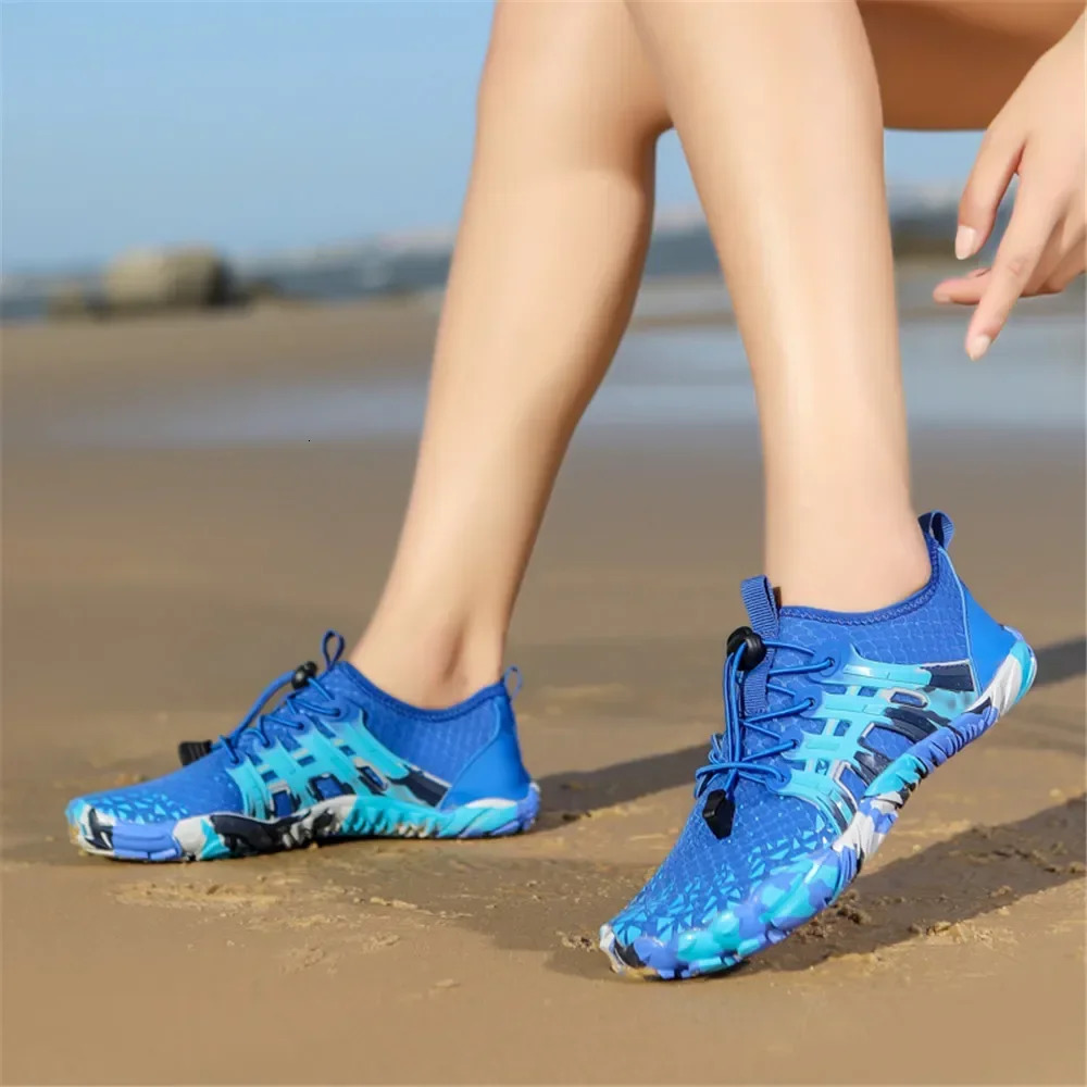 Men Women Water shoes Upstream Wading Swimming Barefoot Five Fingers Aqua Shoes Colorful Beach Seaside Light Unisex Sneakers 250402