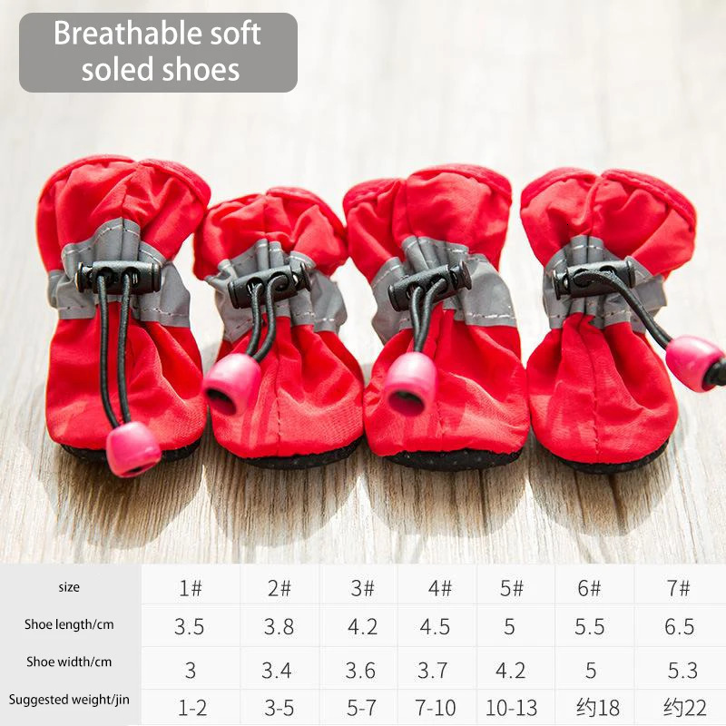 Dog Boots With Suspenders Waterproof Dog Shoes Paw Protectors Adjustable Pet Clothing Booties For Dog Winter Outdoor Supplies 250402