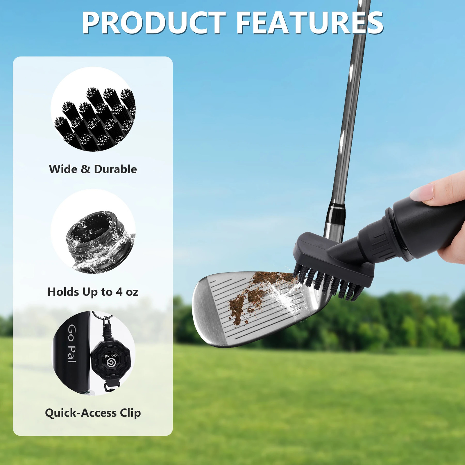 Golf Clean Brush Portable Club Groove With Push Type Water Bottle Clubs Cleaning Accessories 251106