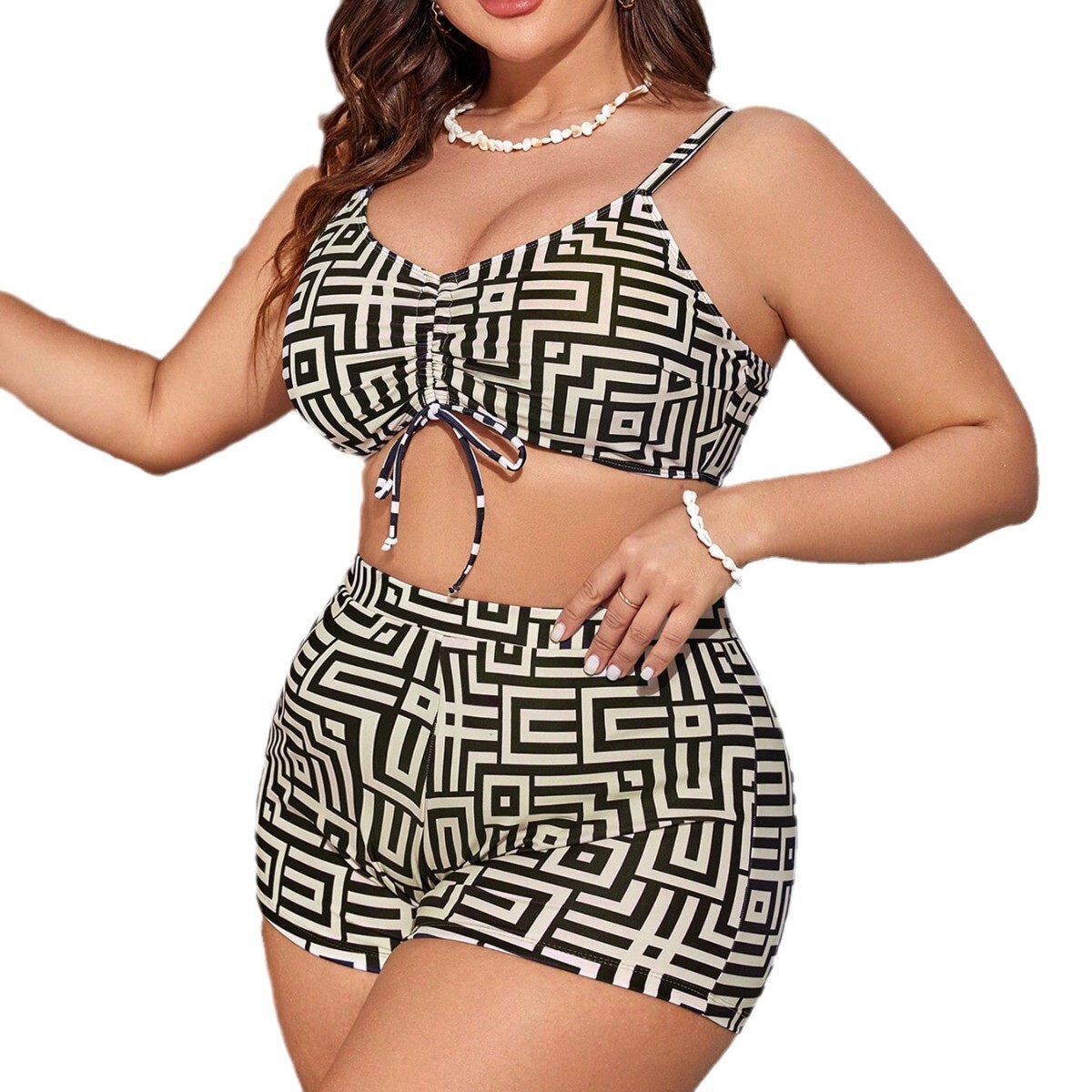 Fashion vacation new long sleeved mesh cover shirt, split bikini three piece set, swimsuit, women's multi-color swimsuit