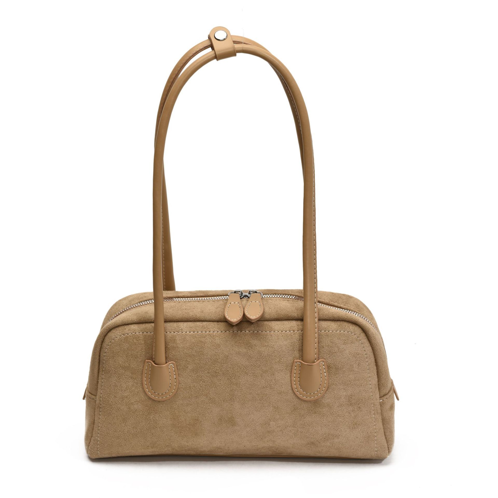 2025 Autumn Suede Baguette Women Large Capacity Commuter Casual Retro Boston Underarm Shoulder Bag