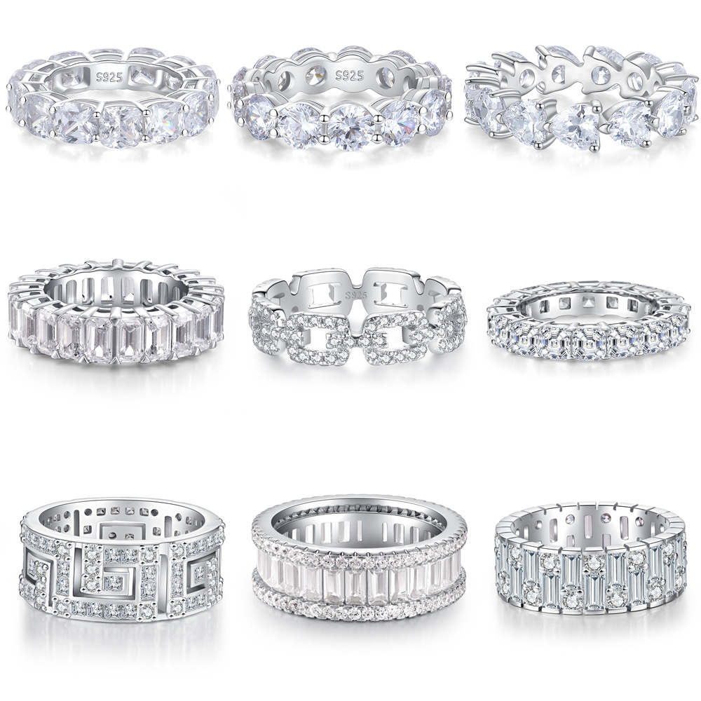 moissanite wedding ring set for women cubic zirconia ring luxury jewelry women hot selling couple rings Zircon Stacked rings diamond jewelry women S92