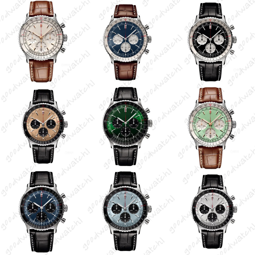 Breitlngities All Dials Working Rotating Factory Mens Famous Stopwatch Watches Leather Stainless Time Business Switzerland Wholesale Male Gifts Wristwatch 54B