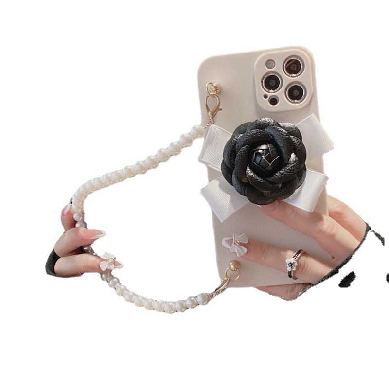 Elegant Floral Pearl Chain Case for iPhone 17 Compatible with 1112 Full Coverage XRXS Soft Case for Women 1315 J251202