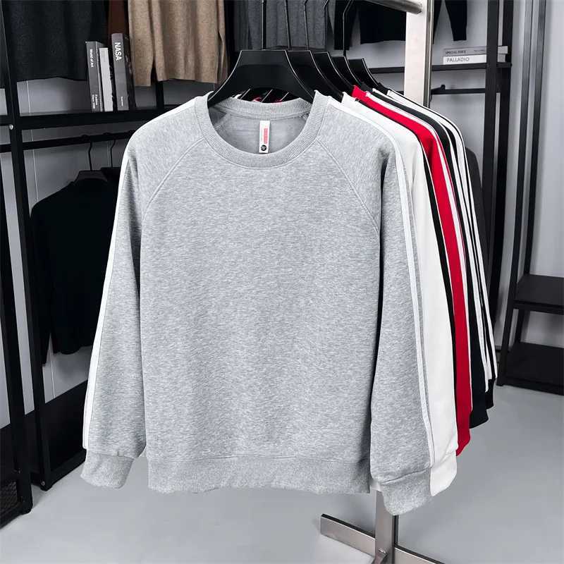 2025 Spring and Autumn Three Bar Hoodie Mens Round Neck Hoodie Sports and Leisure Trendy Brand Youth Versatile Top W251106