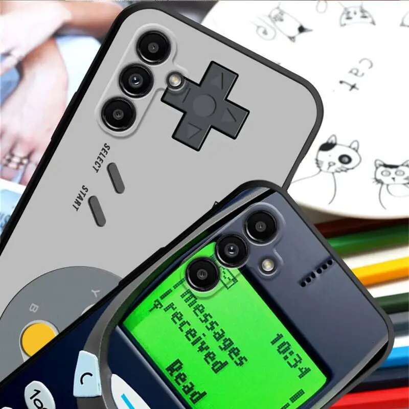 For Samsung Galaxy A52 A53 A12 A54 A32 A51 A71 A23 A33 A21s A13 5G A22 A50 Soft Phone Case Retro Camera Games