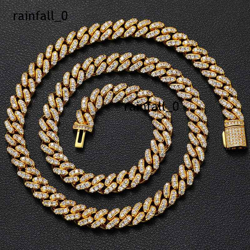 Luxury 8mm Moissanite Cuban Link Chain Iced Out Body Claw Setting Trendy Diamond Necklace Unisex Jewelry