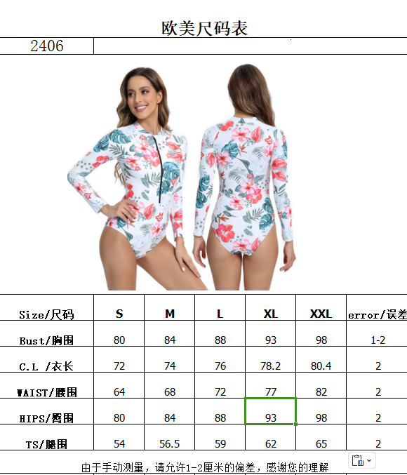 New digital printed jumpsuit triangle pants with tight zipper and long sleeves for racing, basketball training, women's swimsuit