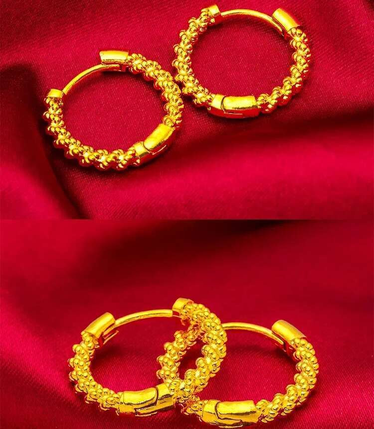 Real Twist for Women Girlfriend Wedding Birthday Gift Gold Color Earrings Fine Jewelry Gifts Not Fade