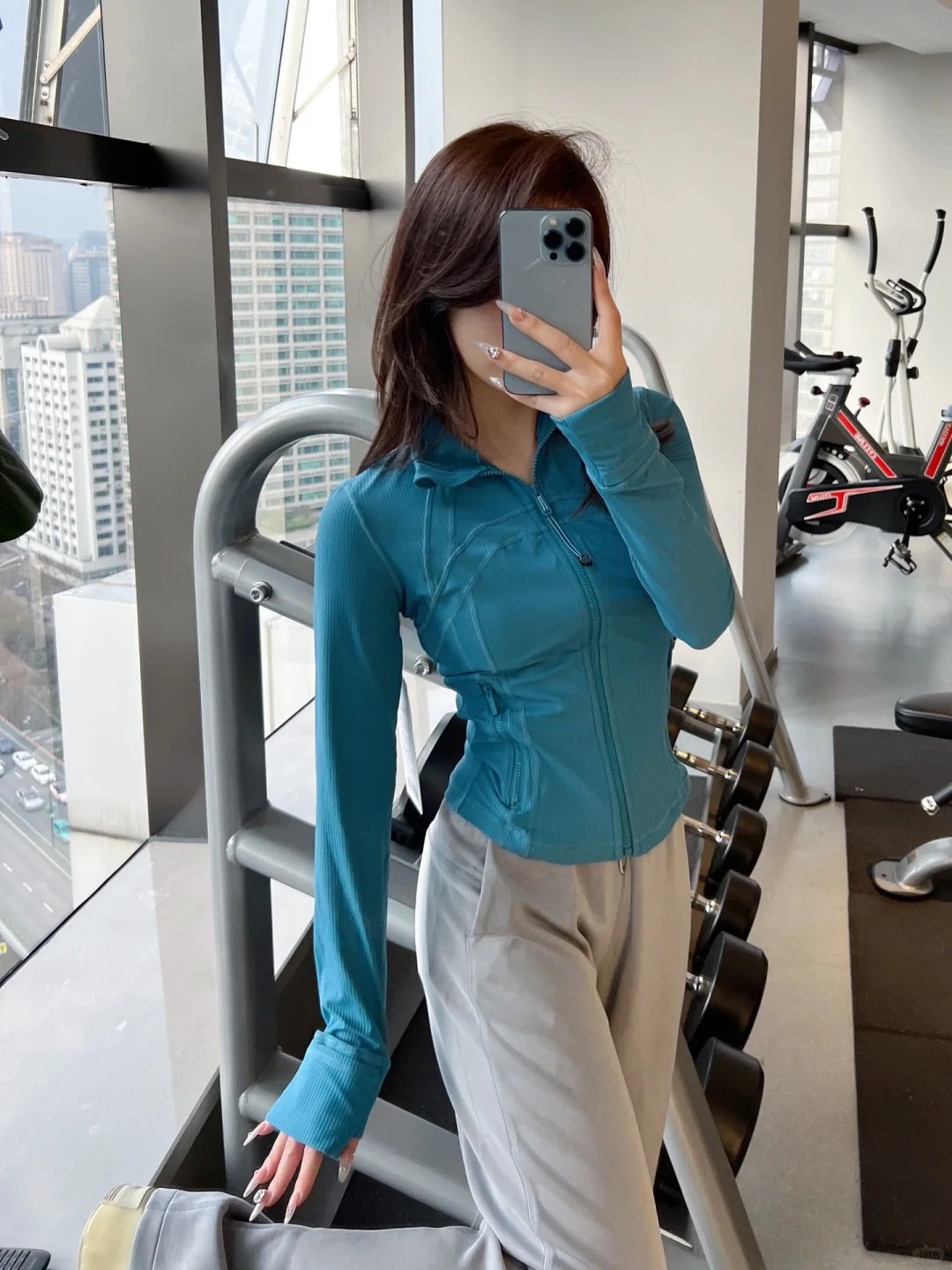 Women's Yoga Jacket Jacket with Zipper Tracksuit Slim Slim Zipper Thumb hole Running Workout Fitness Jacket Blazer