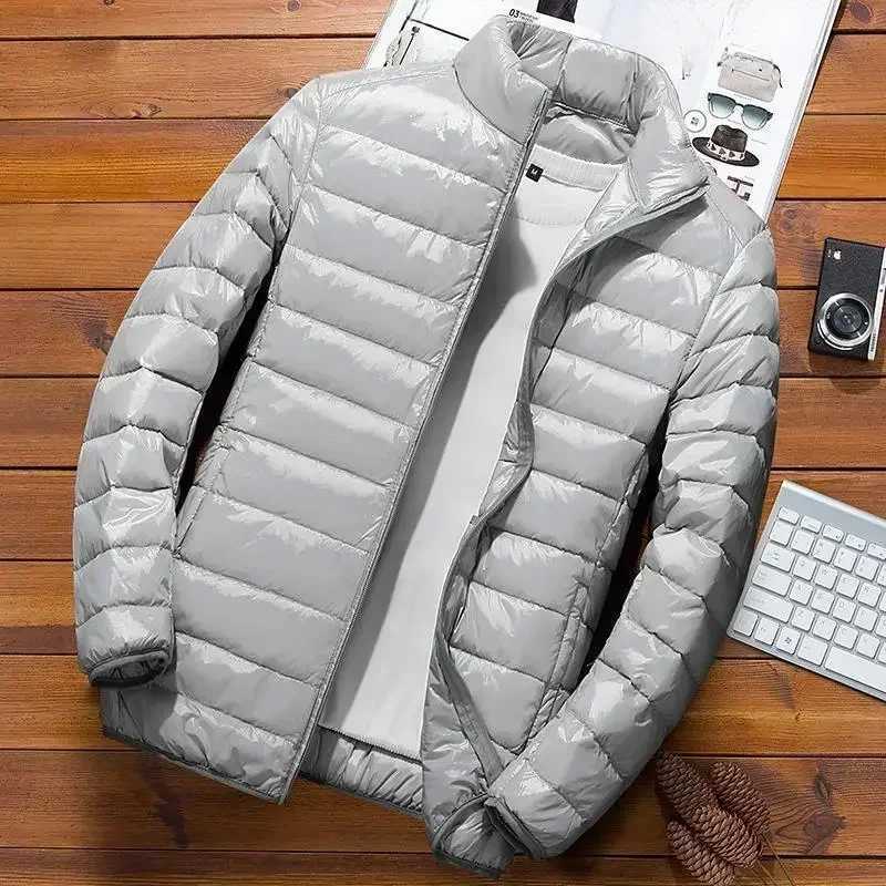 Thin Lightweight Cotton-padded Cropped Jacket Mens Autumn/winter New Style Trendy Stand Collar Youth Ultra-thin Coat X251106
