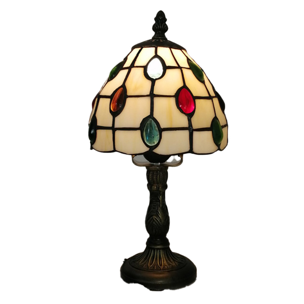 Table for Light Classical Glass LED Table Lamp Creative Bedroom Bedside Living Room Decor Desk Lamps Reading Night Stands Lllumination Lights Medieval