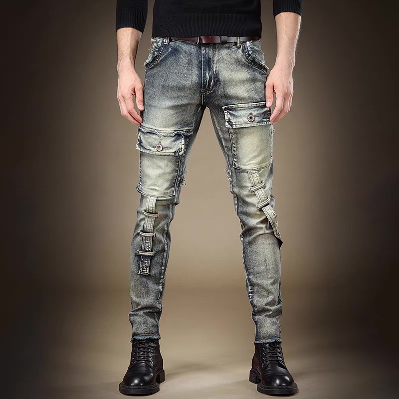 Men's Jeans Men Fashion Straight 2025 Stretch Slim Fit Pants Comfortable Soft Business Denim Trousers Male Brand Clothing