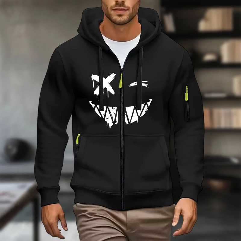 Mens hoodies sweatshirts spring and autumn casual solid-color printed zipper hoodies sportswear long-sleeved hoodies sweat W251106