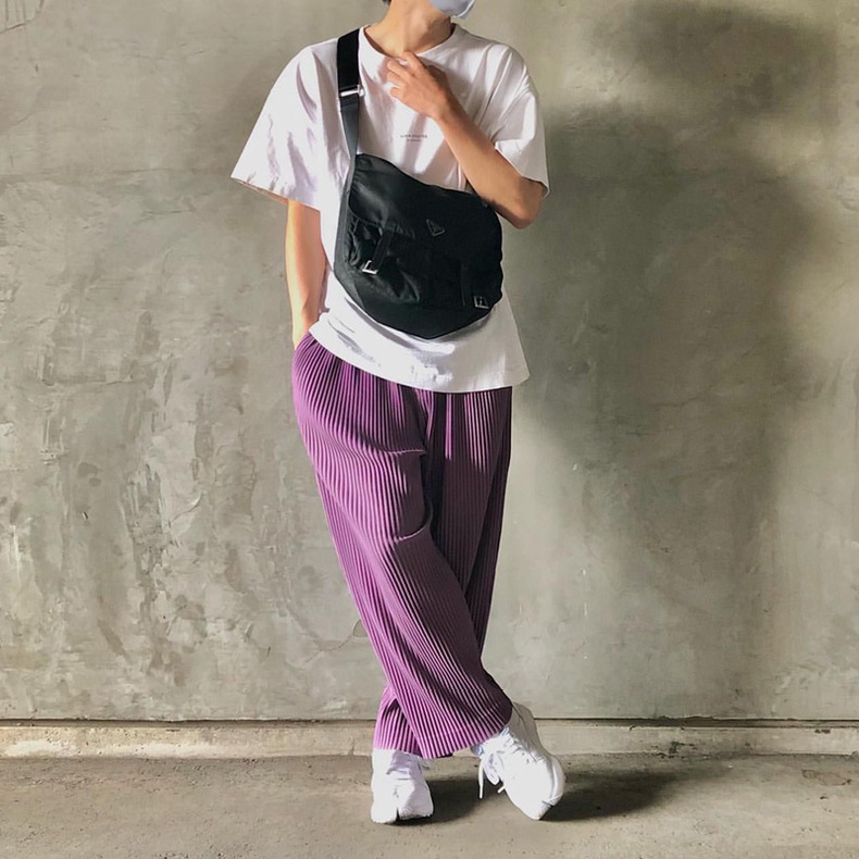 Designer Men's Pants New Top Quality ISSEYS MIYAKES Japan Pleated Pants Draped Straight Loose Wide Leg Casual Trousers